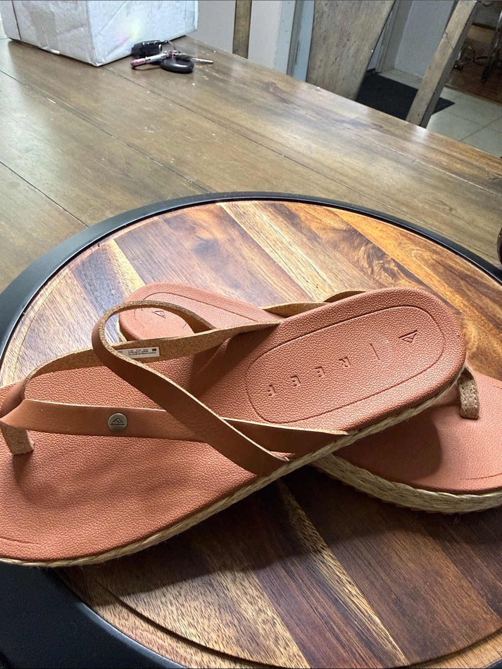 Reef Women's Terracotta Leather Espadrille Flip Flop Sandal